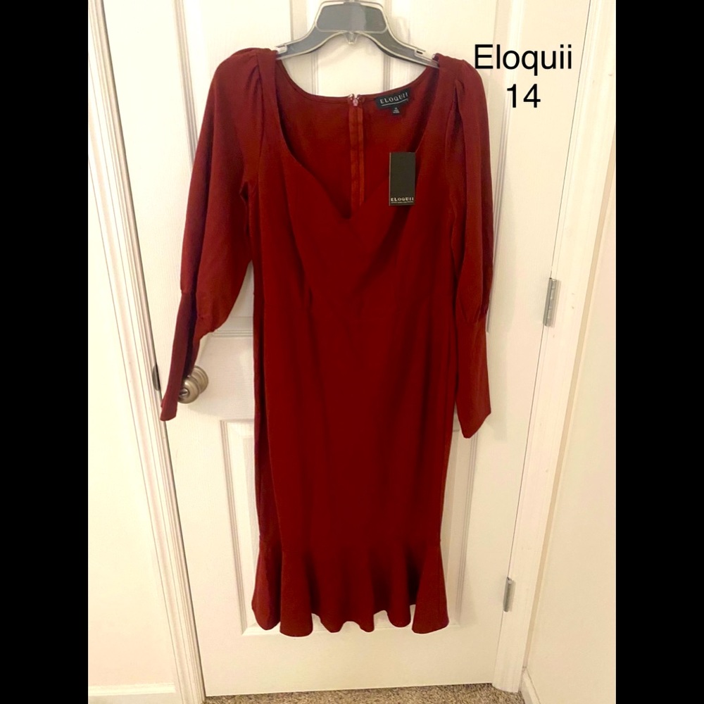 Eloquii red dress, form fitting